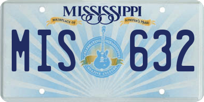 MS license plate MIS632