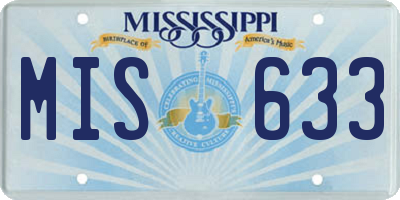 MS license plate MIS633