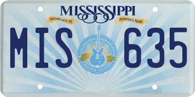 MS license plate MIS635