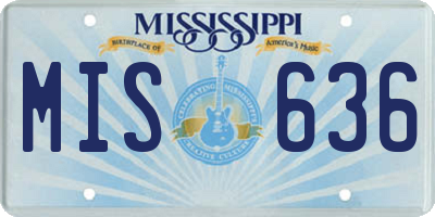MS license plate MIS636