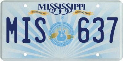 MS license plate MIS637