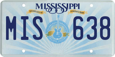 MS license plate MIS638