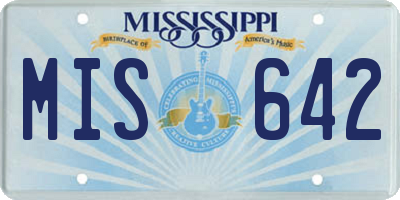 MS license plate MIS642