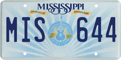 MS license plate MIS644