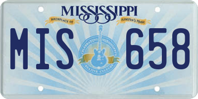 MS license plate MIS658