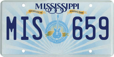 MS license plate MIS659