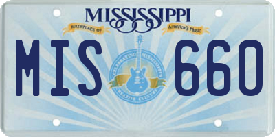 MS license plate MIS660