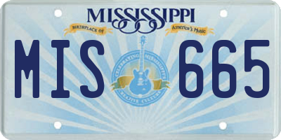MS license plate MIS665