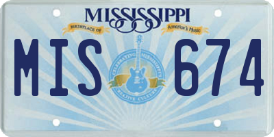 MS license plate MIS674