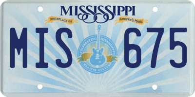 MS license plate MIS675