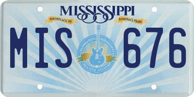 MS license plate MIS676