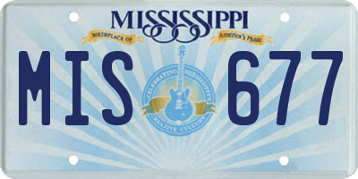MS license plate MIS677