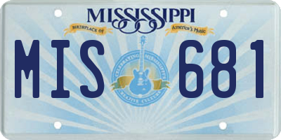 MS license plate MIS681