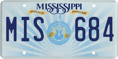 MS license plate MIS684