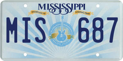 MS license plate MIS687