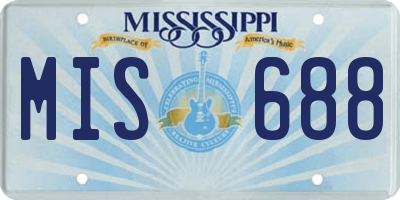 MS license plate MIS688