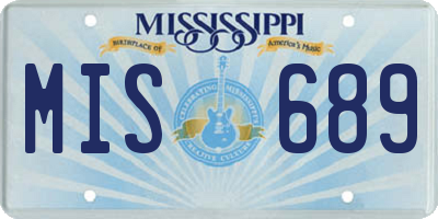 MS license plate MIS689