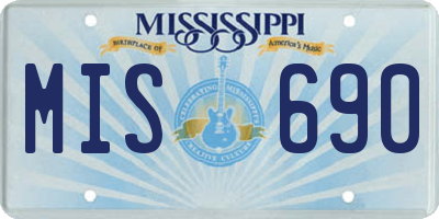 MS license plate MIS690