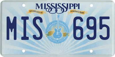 MS license plate MIS695