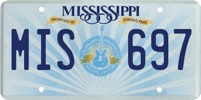 MS license plate MIS697