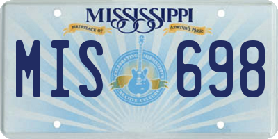MS license plate MIS698