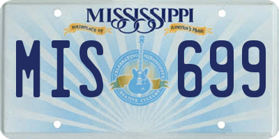 MS license plate MIS699