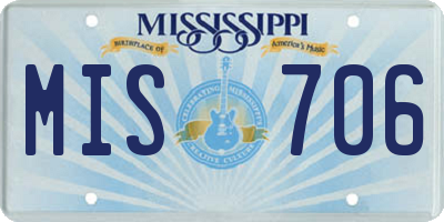 MS license plate MIS706