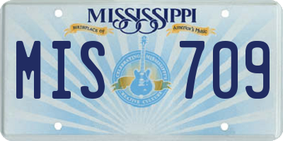 MS license plate MIS709