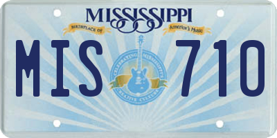 MS license plate MIS710