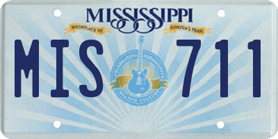 MS license plate MIS711