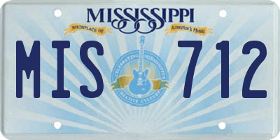 MS license plate MIS712
