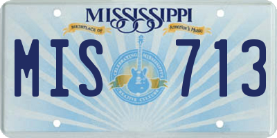 MS license plate MIS713