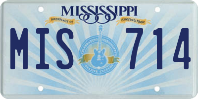 MS license plate MIS714