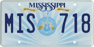 MS license plate MIS718