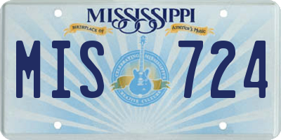 MS license plate MIS724