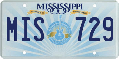 MS license plate MIS729