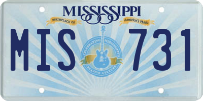 MS license plate MIS731