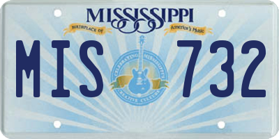 MS license plate MIS732