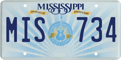 MS license plate MIS734