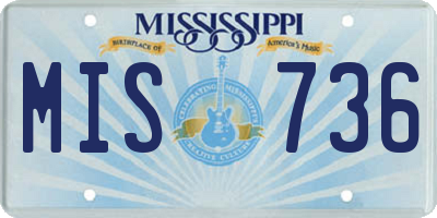 MS license plate MIS736