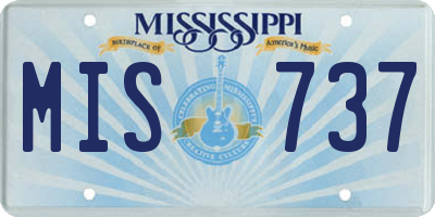 MS license plate MIS737