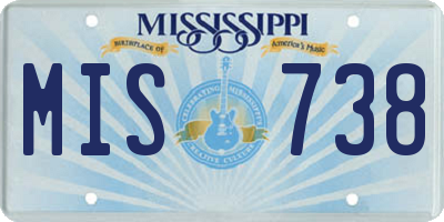 MS license plate MIS738