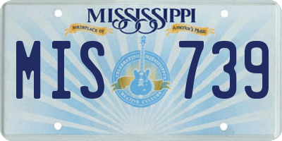 MS license plate MIS739