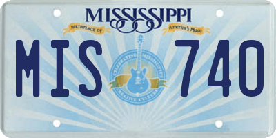 MS license plate MIS740
