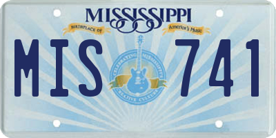MS license plate MIS741
