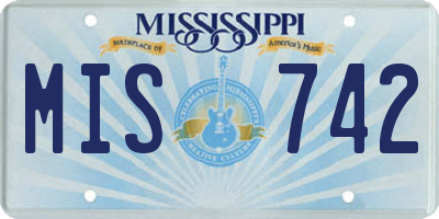 MS license plate MIS742