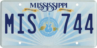 MS license plate MIS744