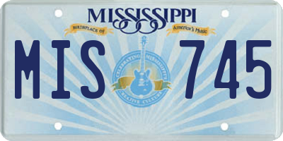 MS license plate MIS745