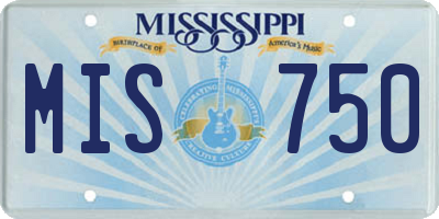 MS license plate MIS750
