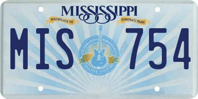 MS license plate MIS754